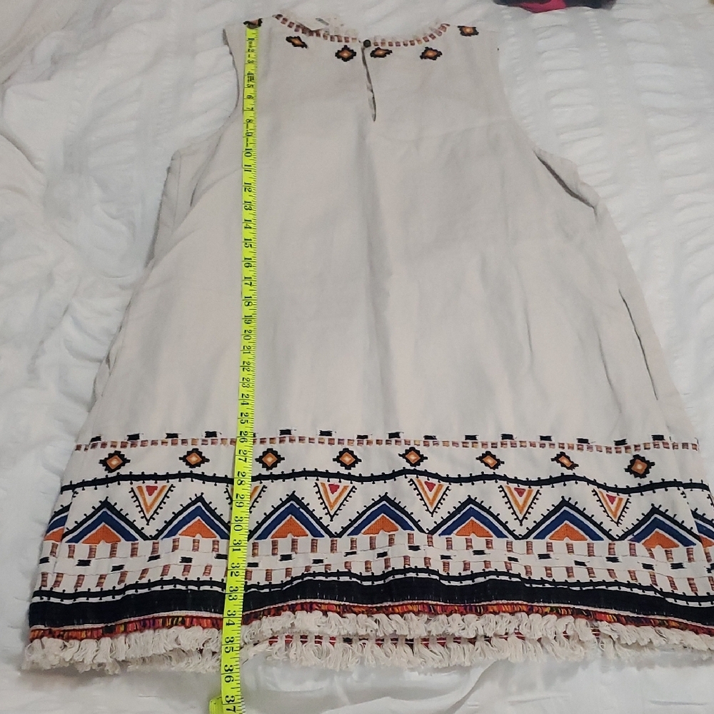 NWT Anthropologie White Midi Dress with Multicolor Embroidery - Picture 3 of 6